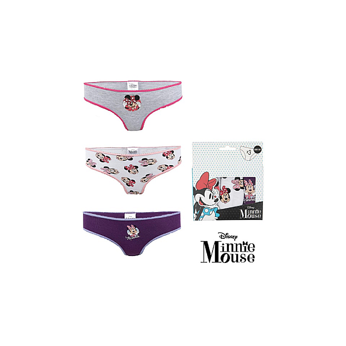 Set 3 chiloți pentru fetițe, 100% bumbac, multicolor, Minnie Mouse, Disney [2]