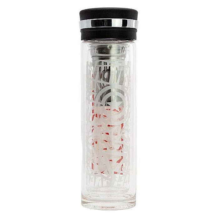 Infuzor de ceai din sticlă barosilicată, cu pereți dubli, 350 ml, roșu, Marvel [2]