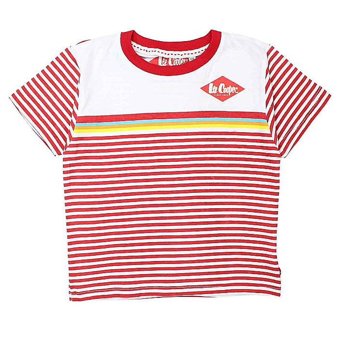 Tricou copii, 100% bumbac, alb/roșu, Lee Cooper [1]