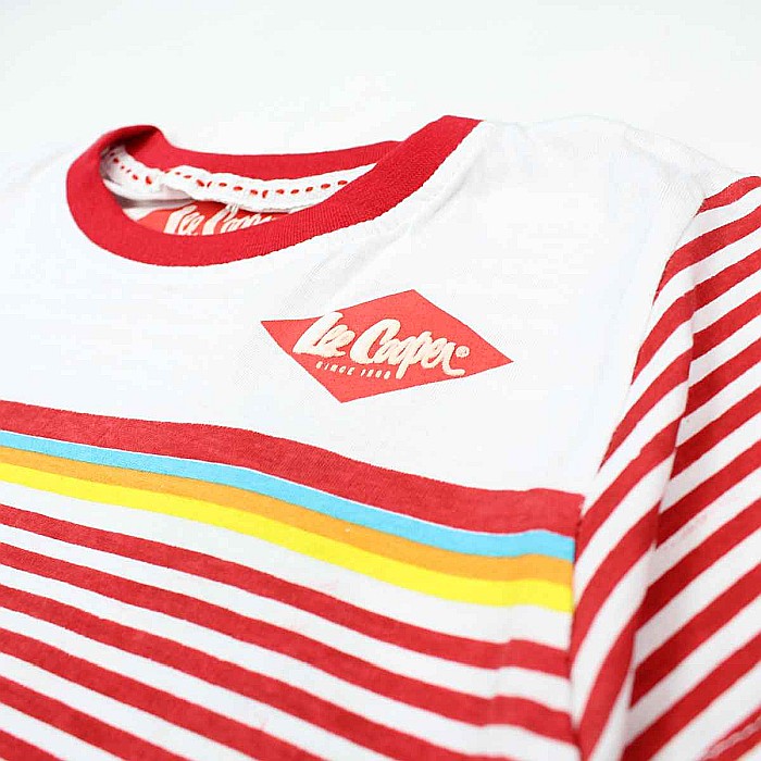 Tricou copii, 100% bumbac, alb/roșu, Lee Cooper [2]