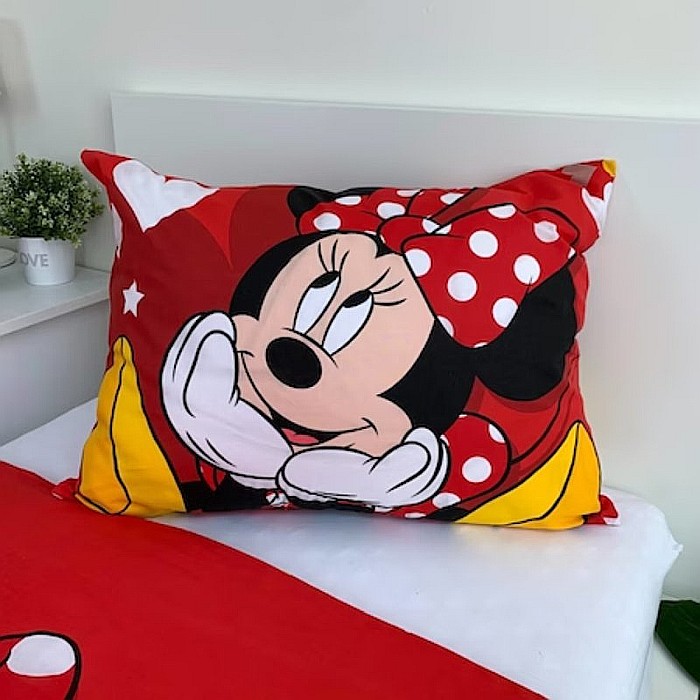 Set lenjerie pat copii, 100% bumbac, multicolor, 2 piese, 140×200 cm, 70×90, Red Heart, Minnie Mouse [2]