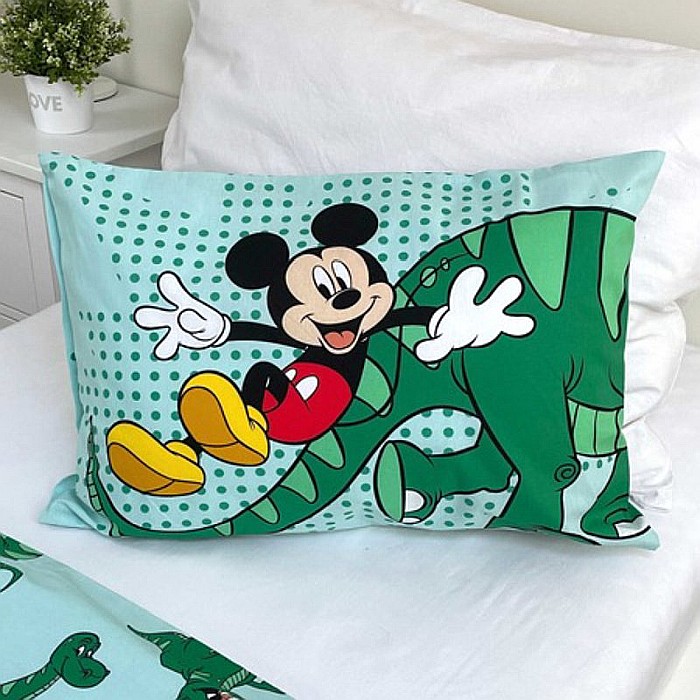 Set lenjerie pat copii, 100% bumbac, multicolor, 2 piese, 100×135 cm, 40×60, Mickey Mouse, mm327 [3]