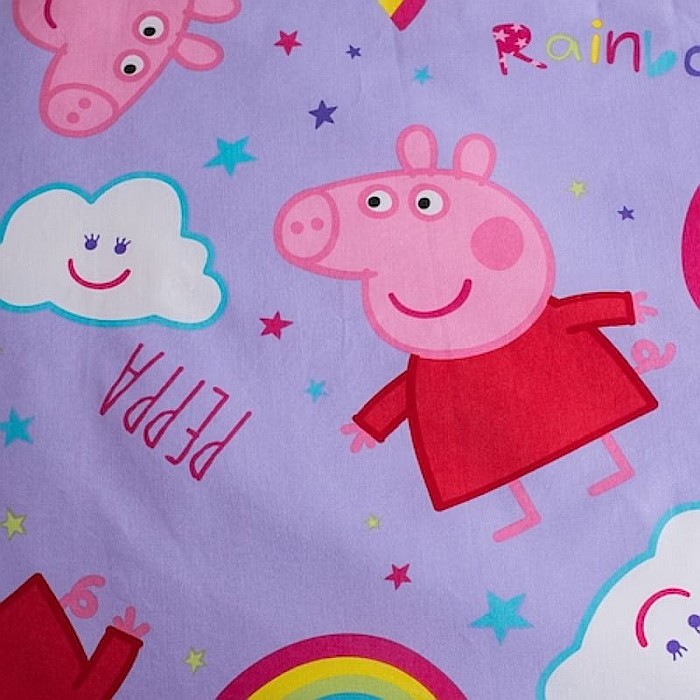 Set lenjerie pat copii, 100% bumbac, multicolor, 2 piese, 100×135 cm, 40×60, Peppa's, Peppa Pig [4]