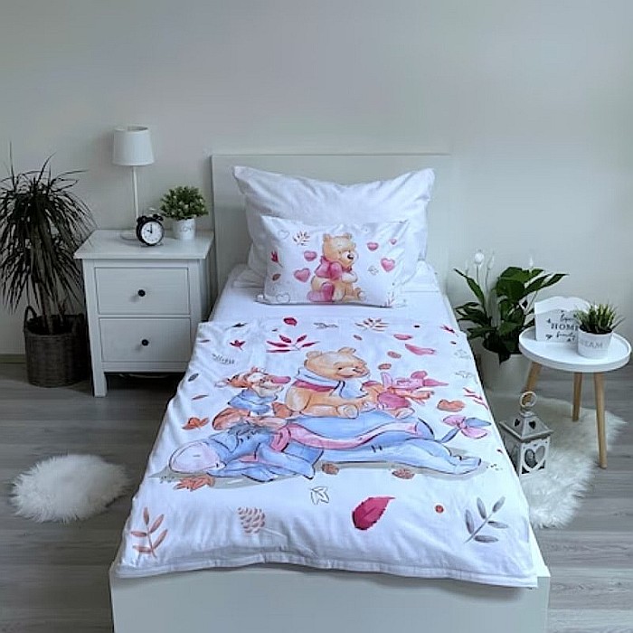 Set lenjerie pat copii, 100% bumbac, multicolor, 2 piese, 100×135 cm, 40×60, Winnie the Pooh [4]