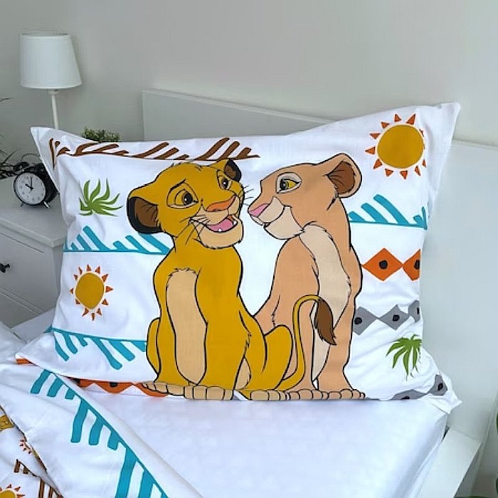 Set lenjerie pat copii, 100% bumbac, multicolor, 2 piese, 140×200 cm, 70×90, Africa, The Lion King [3]