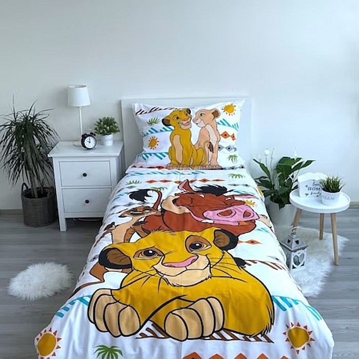 Set lenjerie pat copii, 100% bumbac, multicolor, 2 piese, 140×200 cm, 70×90, Africa, The Lion King [5]