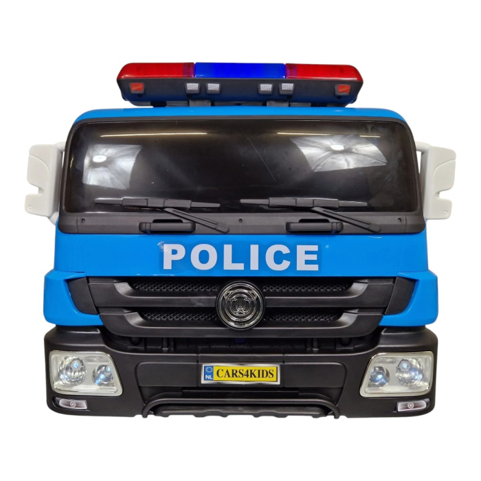 Mașină electrică de poliție, pentru o persoană, Albastru, 12V, cu telecomandă, Sunete/Muzică, Greutate maximă suportată 30 kg, 115x65x60 cm [3]