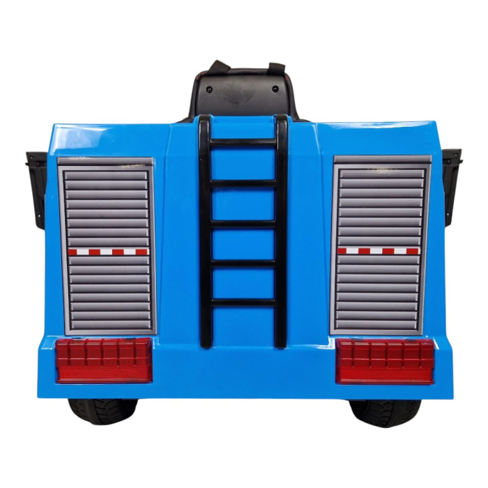 Mașină electrică de poliție, pentru o persoană, Albastru, 12V, cu telecomandă, Sunete/Muzică, Greutate maximă suportată 30 kg, 115x65x60 cm [6]