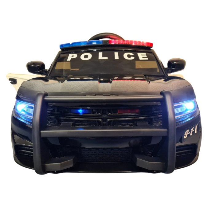 Mașină electrică de poliție, pentru două persoane, Negru, 12V, cu telecomandă, MP3, USB, 116x64x45 cm [3]