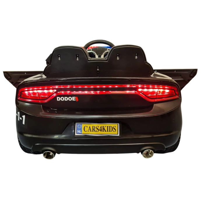 Mașină electrică de poliție, pentru două persoane, Negru, 12V, cu telecomandă, MP3, USB, 116x64x45 cm [6]