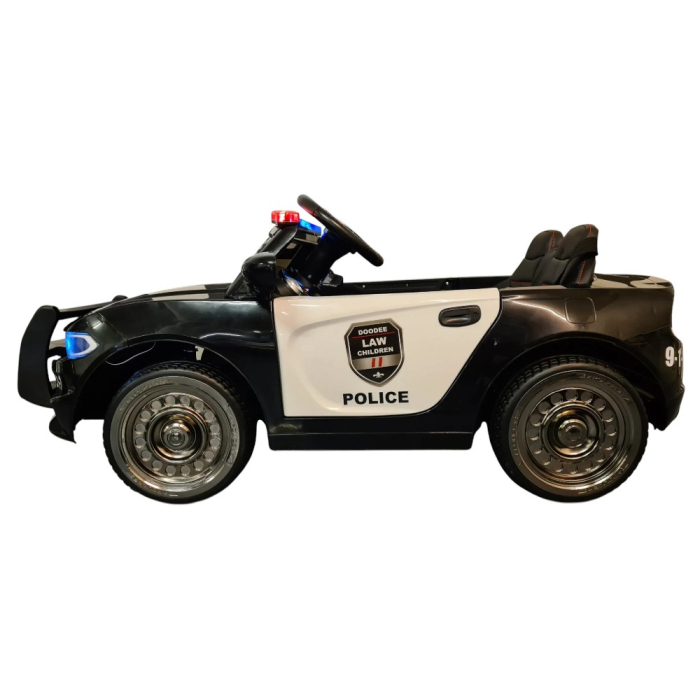 Mașină electrică de poliție, pentru două persoane, Negru, 12V, cu telecomandă, MP3, USB, 116x64x45 cm [4]