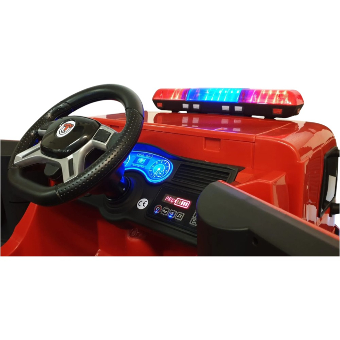 Mașină electrică de pompieri, pentru o persoană, Roșu, 12V, cu telecomandă, Sunete/Muzică, Greutate maximă suportată 30 kg, 115x65x60 cm [5]