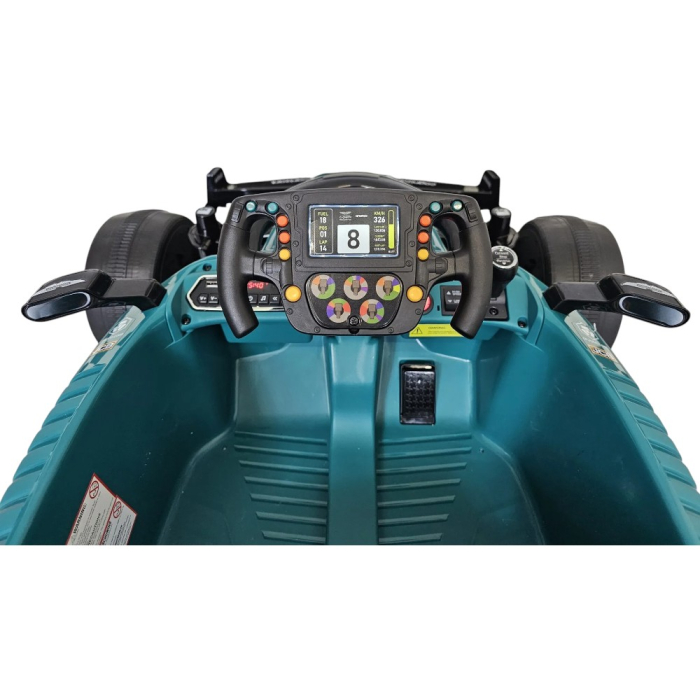 Mașină electrică licență Aston Martin Formula 1, pentru o persoană, Verde, 24V, cu telecomandă, Sunete/Muzică, Bluetooth, USB, 137x72x44 cm [8]