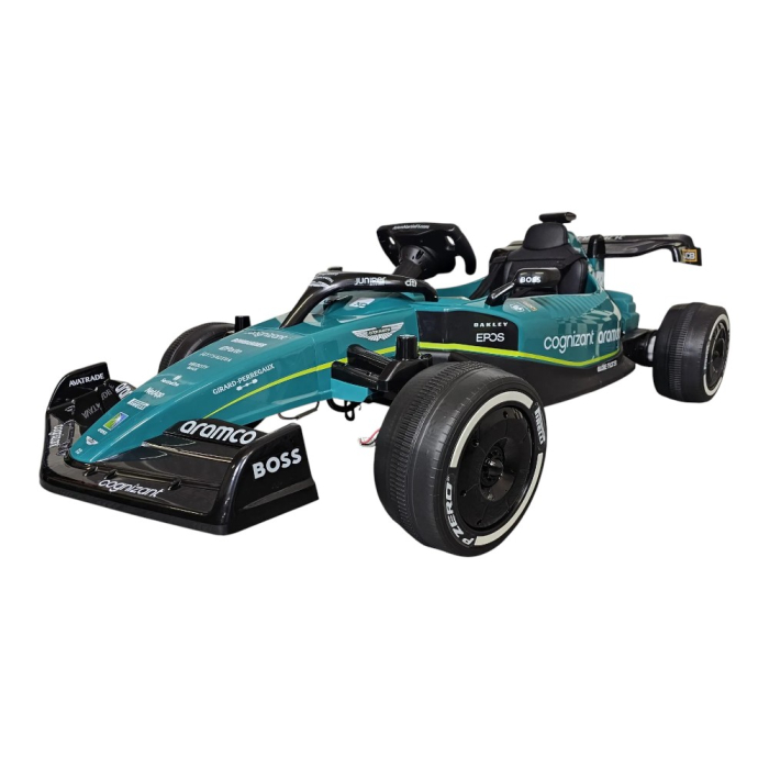 Mașină electrică licență Aston Martin Formula 1, pentru o persoană, Verde, 24V, cu telecomandă, Sunete/Muzică, Bluetooth, USB, 137x72x44 cm [2]