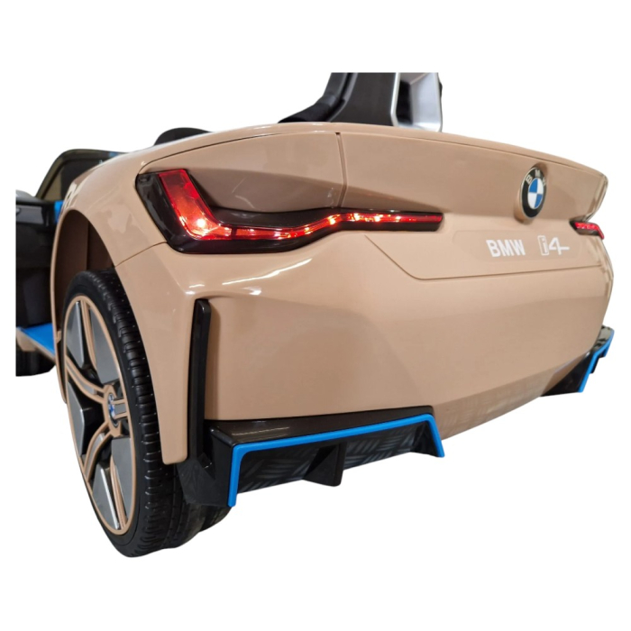 Mașină electrică licență BMW i4, pentru o persoană, Bej, 12V, cu telecomandă, Bluetooth, MP3, USB, 115x67x45 cm [7]