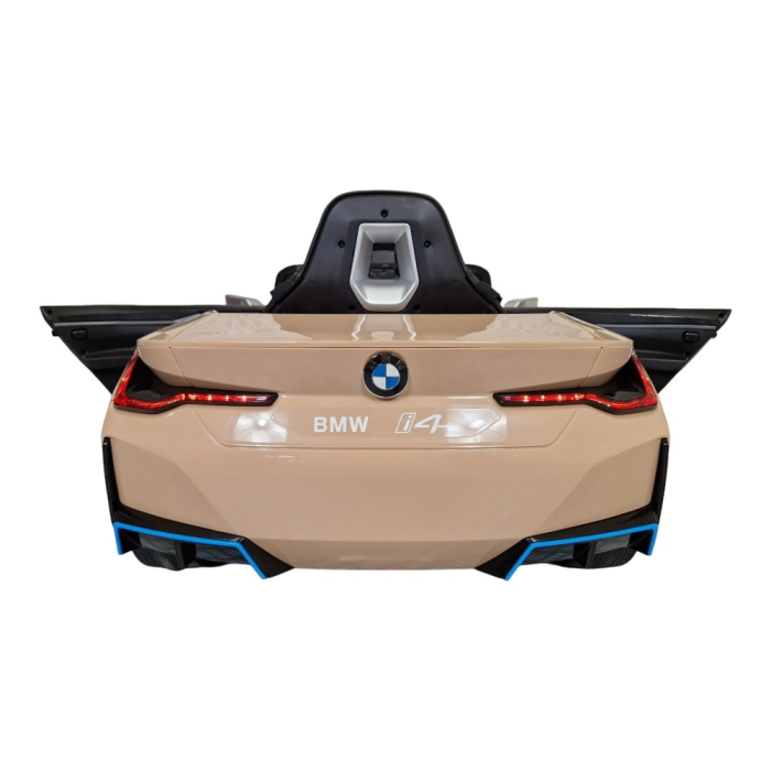 Mașină electrică licență BMW i4, pentru o persoană, Bej, 12V, cu telecomandă, Bluetooth, MP3, USB, 115x67x45 cm [6]