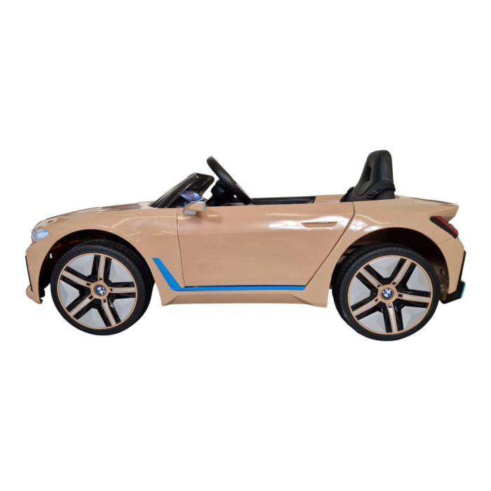 Mașină electrică licență BMW i4, pentru o persoană, Bej, 12V, cu telecomandă, Bluetooth, MP3, USB, 115x67x45 cm [4]