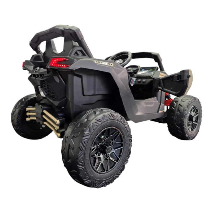 Mașină electrică licență Can-Am Maverick, pentru două persoane, Kaki, 12V, cu telecomandă, Bluetooth, USB, 108x73x63 cm [4]