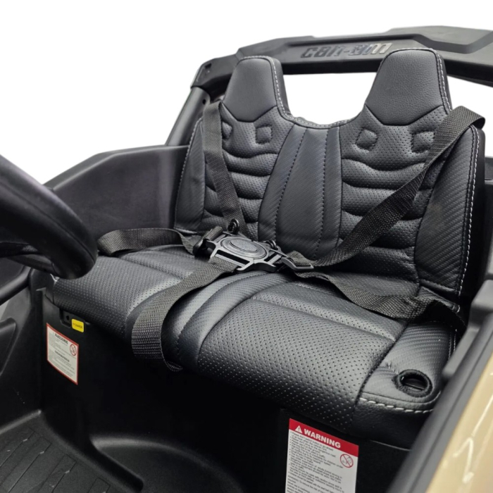 Mașină electrică licență Can-Am Maverick, pentru două persoane, Kaki, 12V, cu telecomandă, Bluetooth, USB, 108x73x63 cm [10]