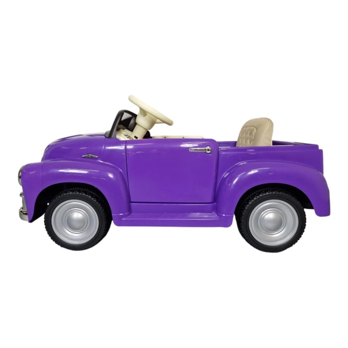 Mașină electrică licență Chevrolet 3100 pick-up, pentru o persoană, Mov, 12V, cu telecomandă, Bluetooth, Radio, USB, 103x55x51 cm [4]