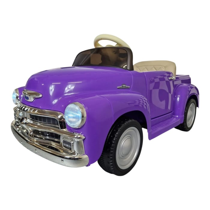 Mașină electrică licență Chevrolet 3100 pick-up, pentru o persoană, Mov, 12V, cu telecomandă, Bluetooth, Radio, USB, 103x55x51 cm [2]