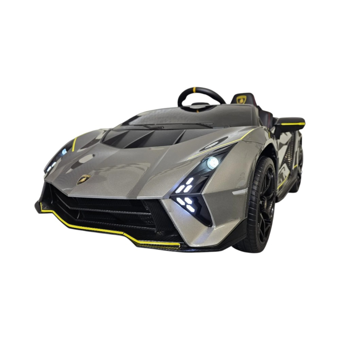 Mașină electrică licență Lamborghini Auténtica, pentru o persoană, Gri, 12V, cu telecomandă, Bluetooth, USB, 114x64x45 cm [1]