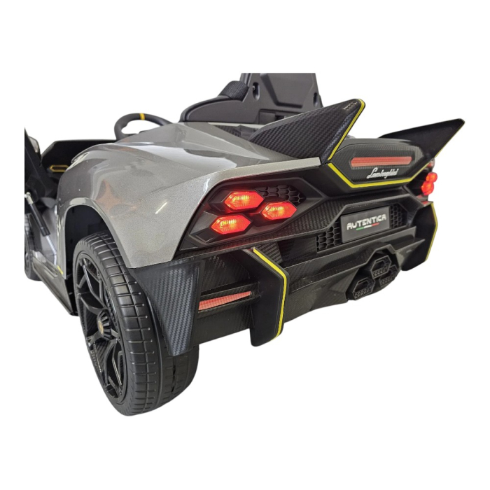 Mașină electrică licență Lamborghini Auténtica, pentru o persoană, Gri, 12V, cu telecomandă, Bluetooth, USB, 114x64x45 cm [8]