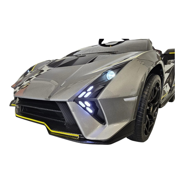 Mașină electrică licență Lamborghini Auténtica, pentru o persoană, Gri, 12V, cu telecomandă, Bluetooth, USB, 114x64x45 cm [7]