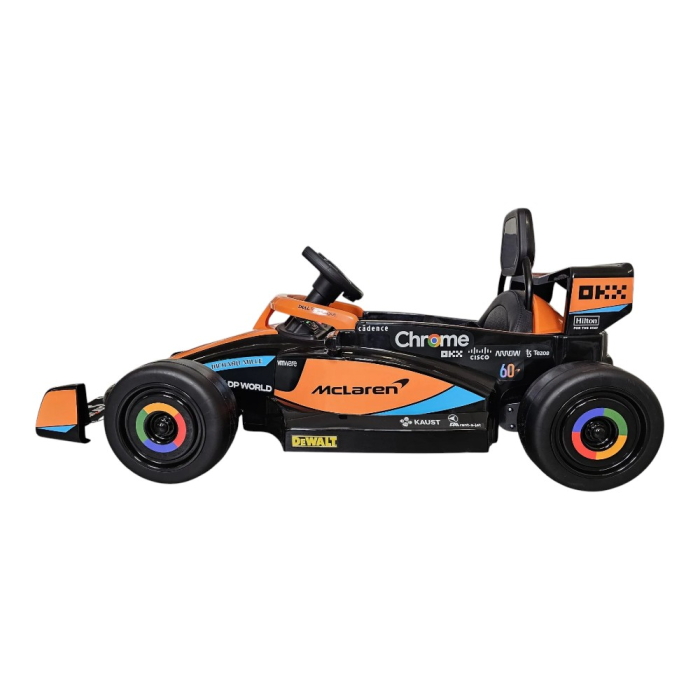 Mașină electrică licență McLaren Formula 1, pentru o persoană, Portocaliu, 12V, cu telecomandă, Bluetooth, USB, 115x67x50 cm [4]