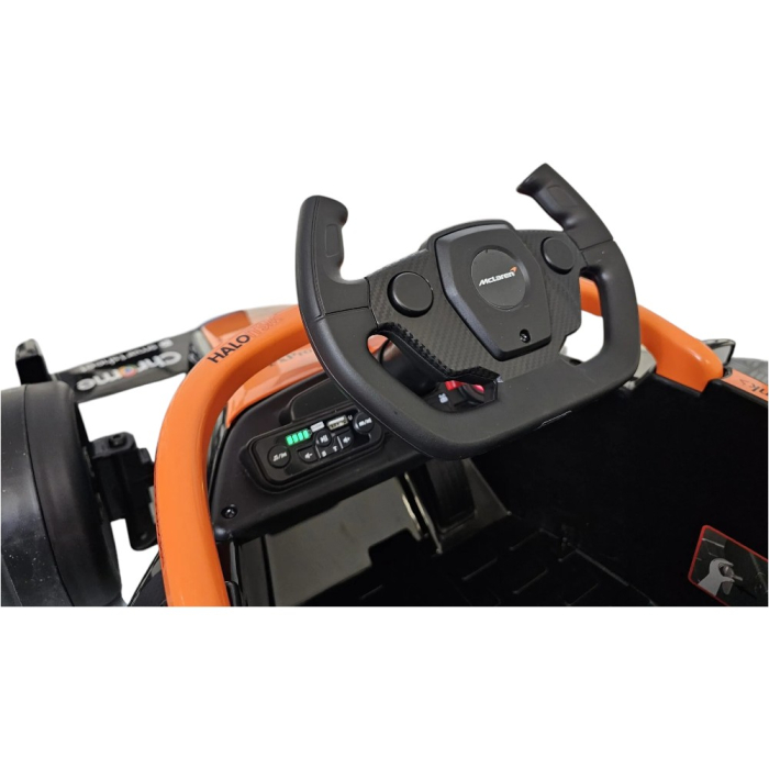 Mașină electrică licență McLaren Formula 1, pentru o persoană, Portocaliu, 12V, cu telecomandă, Bluetooth, USB, 115x67x50 cm [7]
