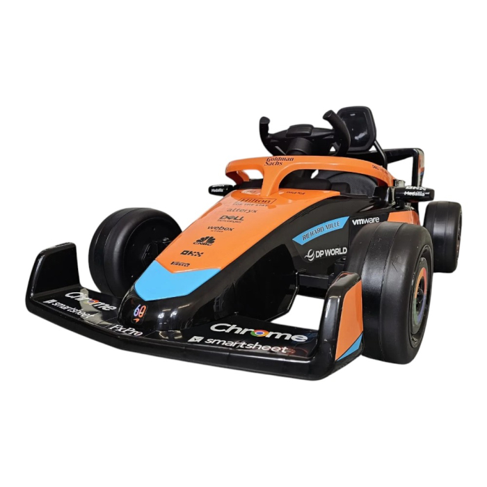 Mașină electrică licență McLaren Formula 1, pentru o persoană, Portocaliu, 12V, cu telecomandă, Bluetooth, USB, 115x67x50 cm [1]