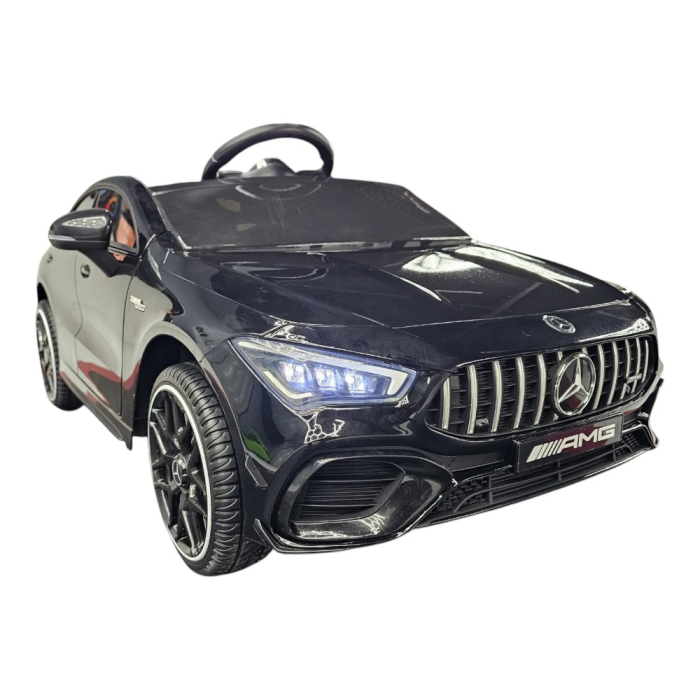 Mașină electrică licență Mercedes CLA 45, pentru o persoană, Negru, 12V, cu telecomandă, Bluetooth, MP3, USB, 110x61x45 cm [1]
