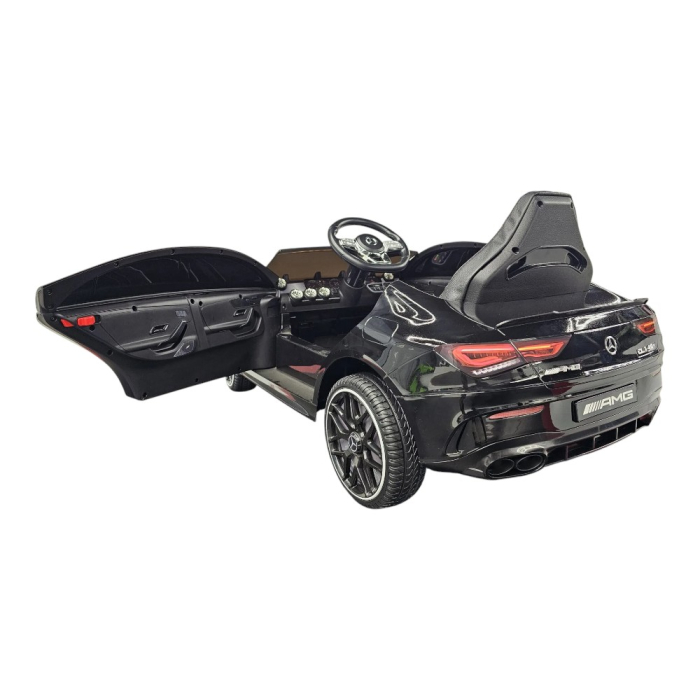 Mașină electrică licență Mercedes CLA 45, pentru o persoană, Negru, 12V, cu telecomandă, Bluetooth, MP3, USB, 110x61x45 cm [4]