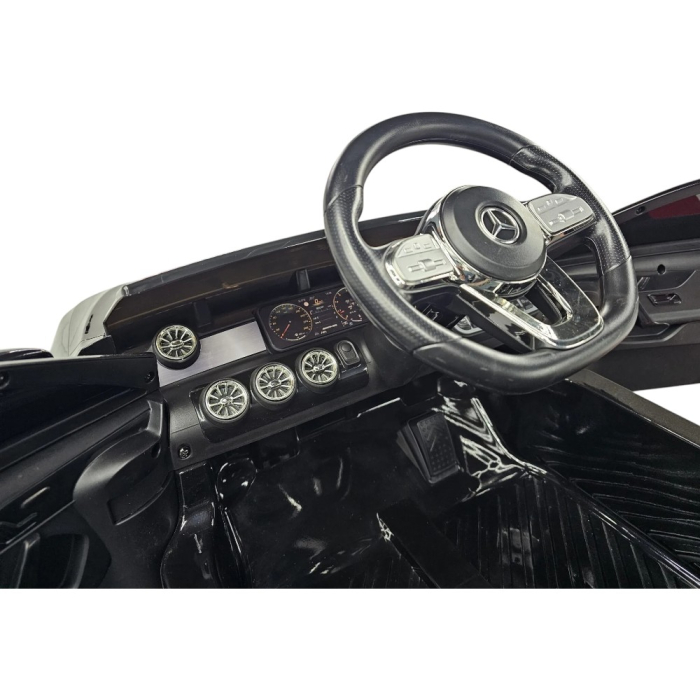 Mașină electrică licență Mercedes CLA 45, pentru o persoană, Negru, 12V, cu telecomandă, Bluetooth, MP3, USB, 110x61x45 cm [7]