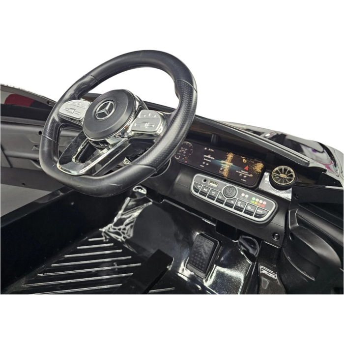 Mașină electrică licență Mercedes CLA 45, pentru o persoană, Negru, 12V, cu telecomandă, Bluetooth, MP3, USB, 110x61x45 cm [8]