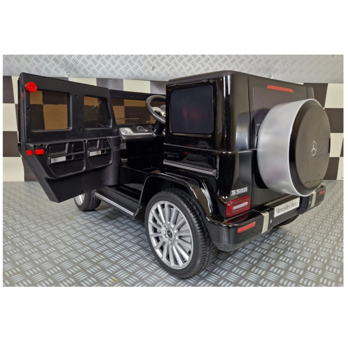 Mașină electrică licență Mercedes G500, pentru o persoană, Negru metalic, 12V, cu telecomandă, Bluetooth, MP3, USB, 114x67x54 cm [5]