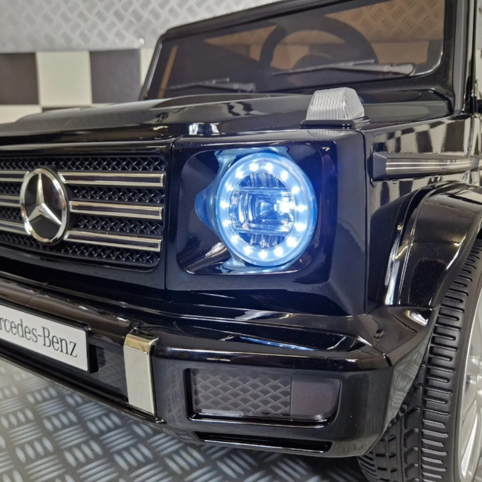 Mașină electrică licență Mercedes G500, pentru o persoană, Negru metalic, 12V, cu telecomandă, Bluetooth, MP3, USB, 114x67x54 cm [7]