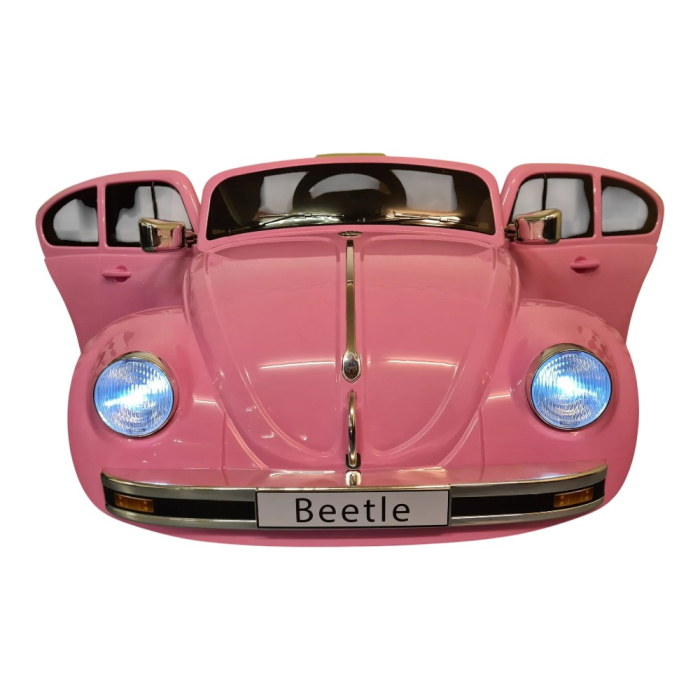 Mașină electrică licență Volkswagen Kever, pentru o persoană, roz, 12V, cu telecomandă, Bluetooth, MP3, USB, 108.5x63x51.5 cm [2]