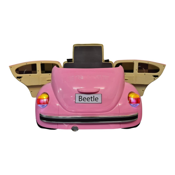 Mașină electrică licență Volkswagen Kever, pentru o persoană, roz, 12V, cu telecomandă, Bluetooth, MP3, USB, 108.5x63x51.5 cm [5]