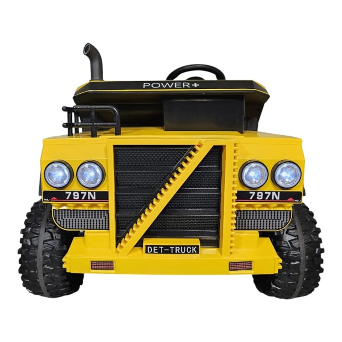 Mașină electrică tip camion basculant, pentru două persoane, Galben, 12V, cu telecomandă, Sunete/Muzică, MP3, USB, 132,5x87,5x74 cm [2]