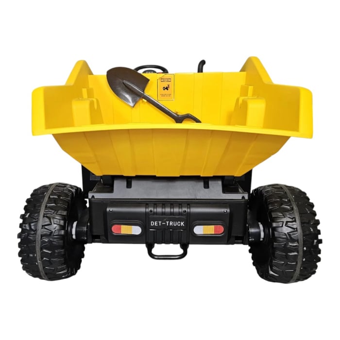 Mașină electrică tip camion basculant, pentru două persoane, Galben, 12V, cu telecomandă, Sunete/Muzică, MP3, USB, 132,5x87,5x74 cm [6]