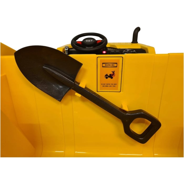 Mașină electrică tip camion basculant, pentru două persoane, Galben, 12V, cu telecomandă, Sunete/Muzică, MP3, USB, 132,5x87,5x74 cm [8]