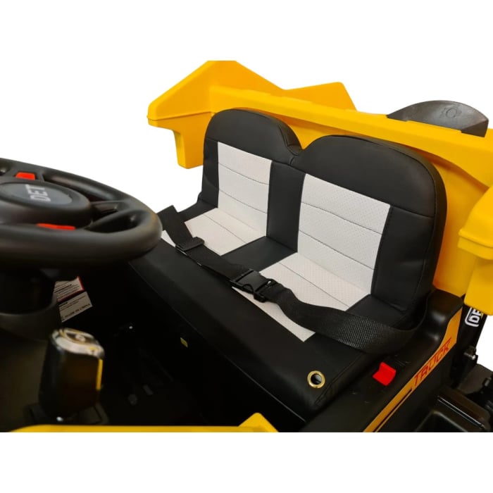 Mașină electrică tip camion basculant, pentru două persoane, Galben, 12V, cu telecomandă, Sunete/Muzică, MP3, USB, 132,5x87,5x74 cm [7]