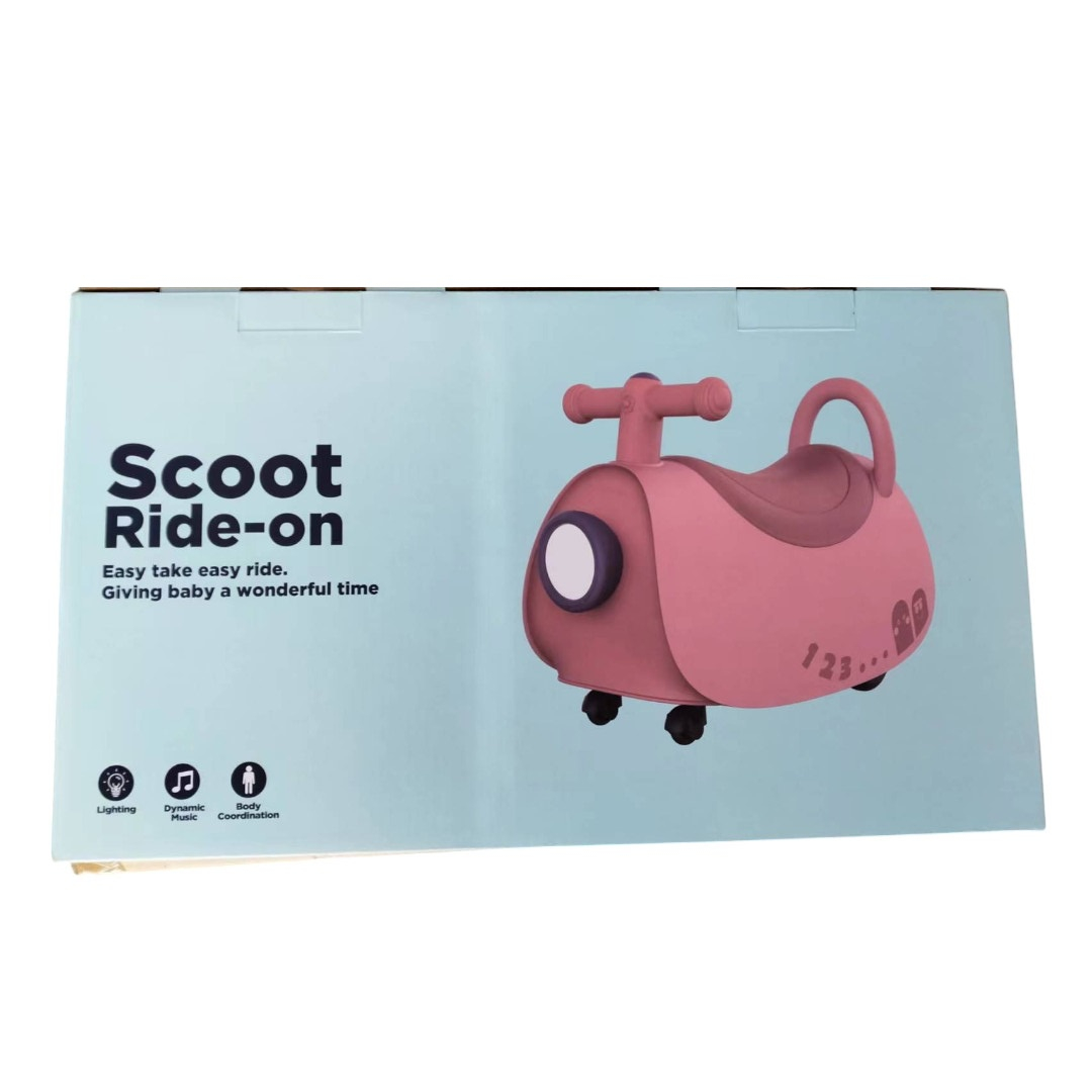Masinuta Ride-On Homio, Sistem Anti-Rasturnare, Sistem de Lumini Frontal, Muzica, 1-3 Ani, Model Catel, 47 x 27 x 21 cm, Roz [5]
