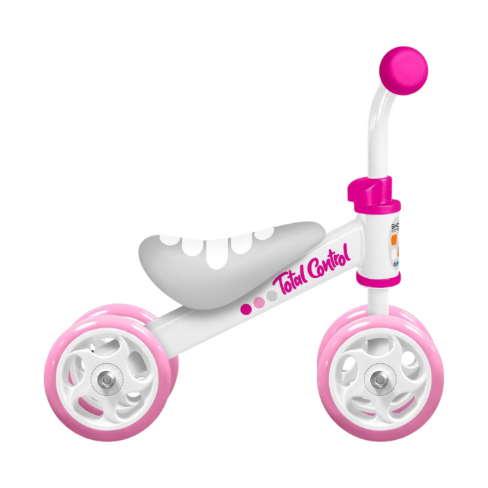 Mini bicicleta fara pedale pentru copii, varsta 1-3 ani, cadru ergonomic, sa larga din spuma, ghidon reglabil, manere anti lovire, roz [2]