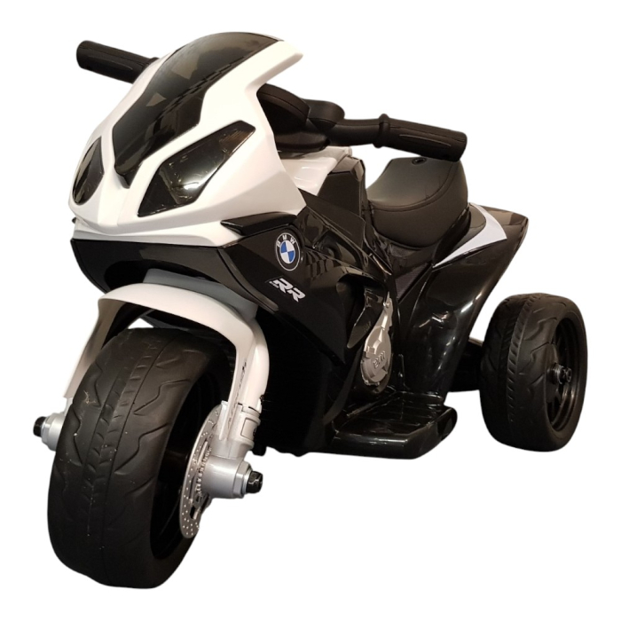 Mini tricicletă electrică cu licență BMW S1000RR, pentru o persoană, Negru, 6V, Sunete/Muzică, Lumini, Greutate maximă suportată 20 kg, 66x37x44 cm [1]