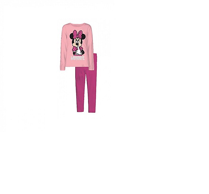 Pijama pentru fete, cu mânecă lungă, roz, Minnie Mouse, Disney [2]