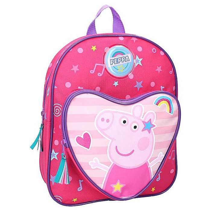 Rucsac multicolor cu 2 compartimente, 30x25x11 cm, Music and Dance, Peppa Pig [2]