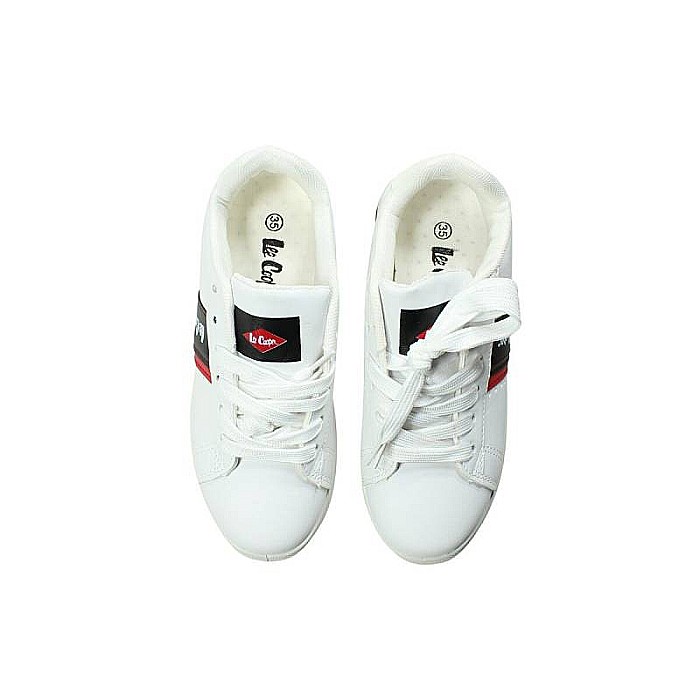 Pantofi sport din piele ecologică cu detalii holografice, alb, WH, Lee Cooper [3]