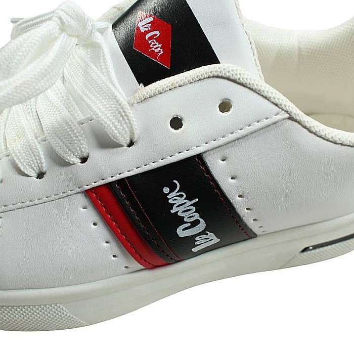 Pantofi sport din piele ecologică cu detalii holografice, alb, WH, Lee Cooper [5]